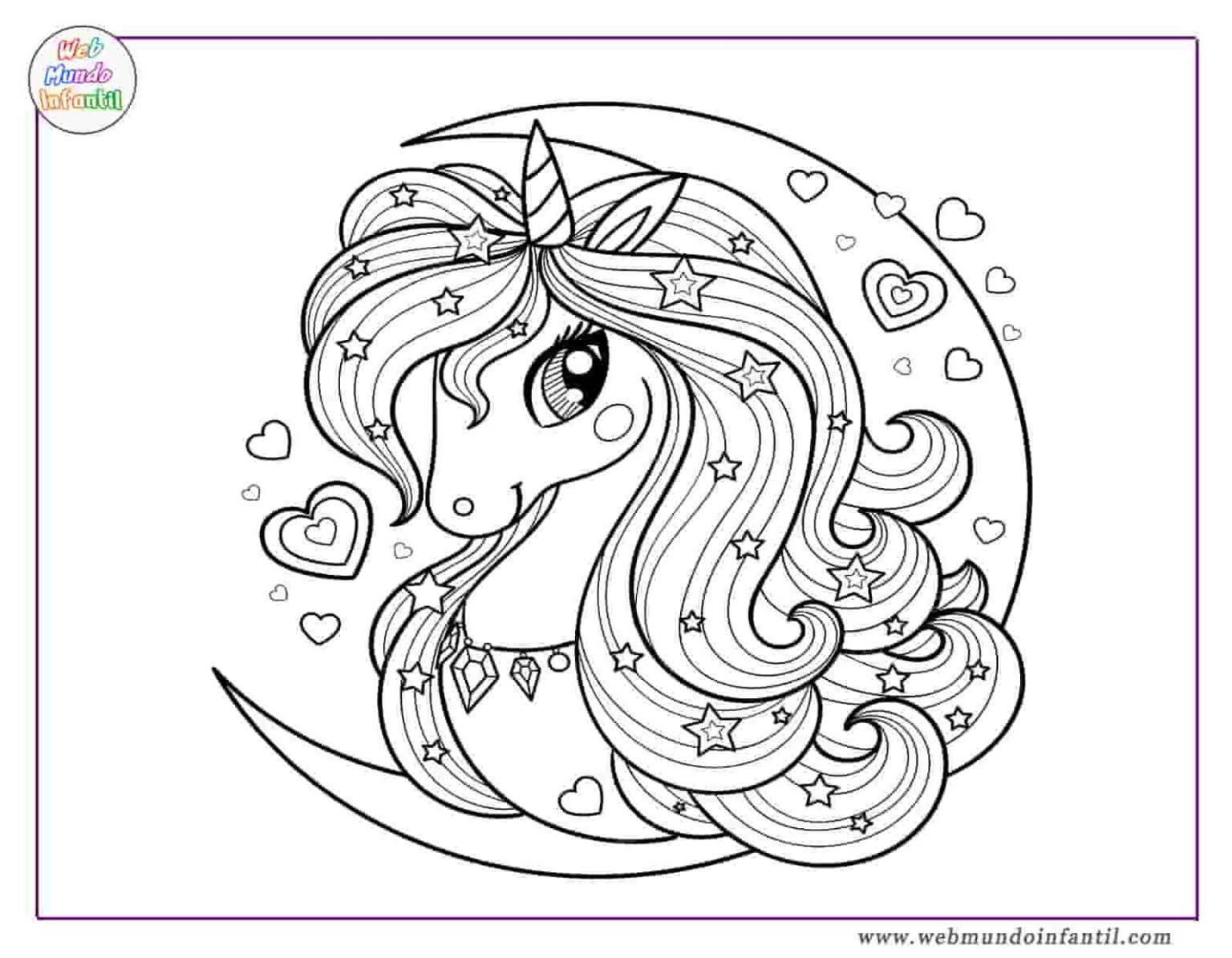 Dibujos de unicornios kawaii para colorear - Web Mundo Infantil