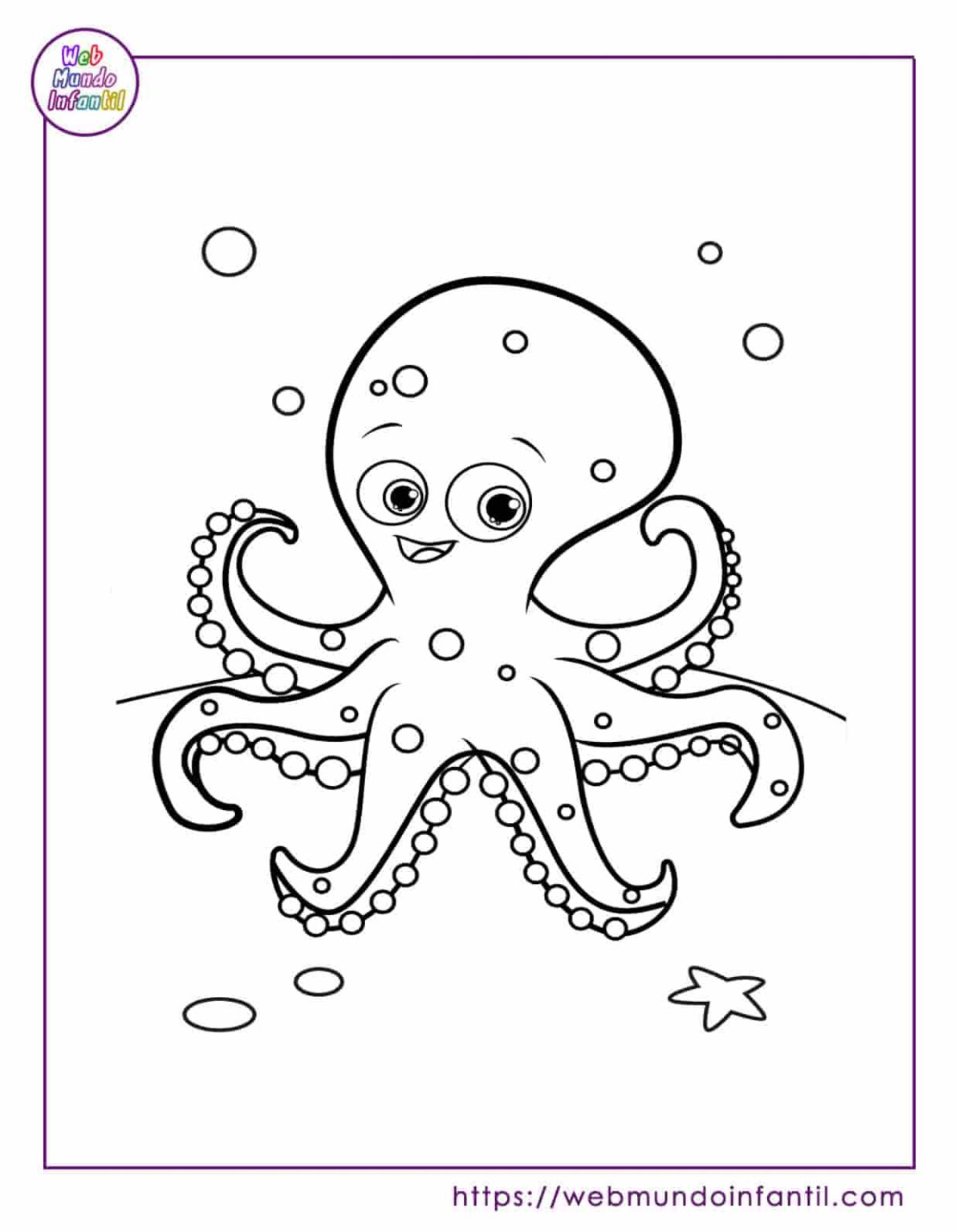Dibujos de pulpos para colorear e imprimir