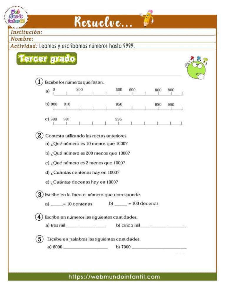 Actividades de matematica para tercer grado de primaria (PDF)