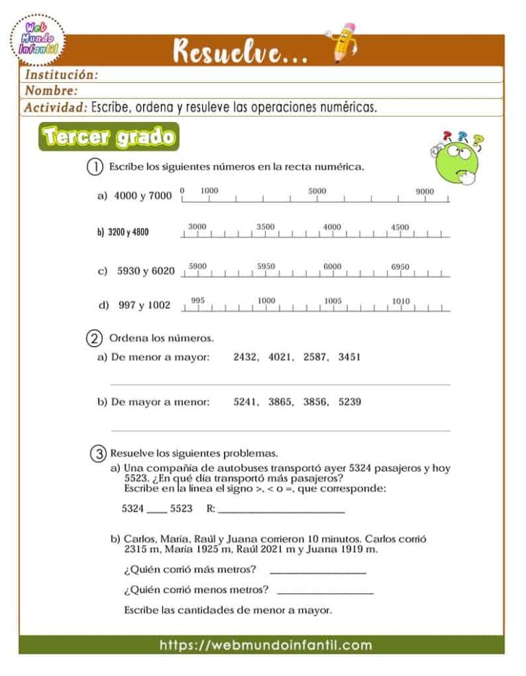 Actividades de matematica para tercer grado de primaria (PDF)
