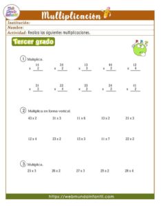 Actividades de matematica para tercer grado de primaria (PDF)