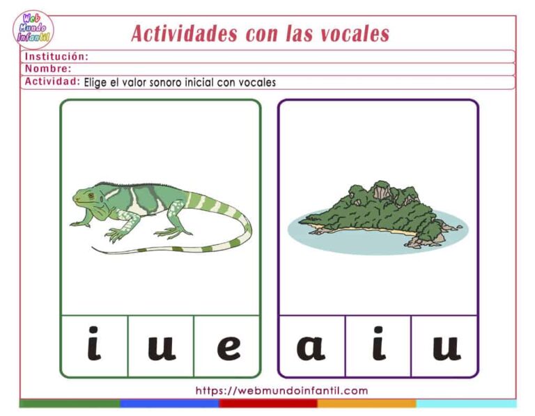 Actividades de lectoescritura con las vocales - Web Mundo Infantil