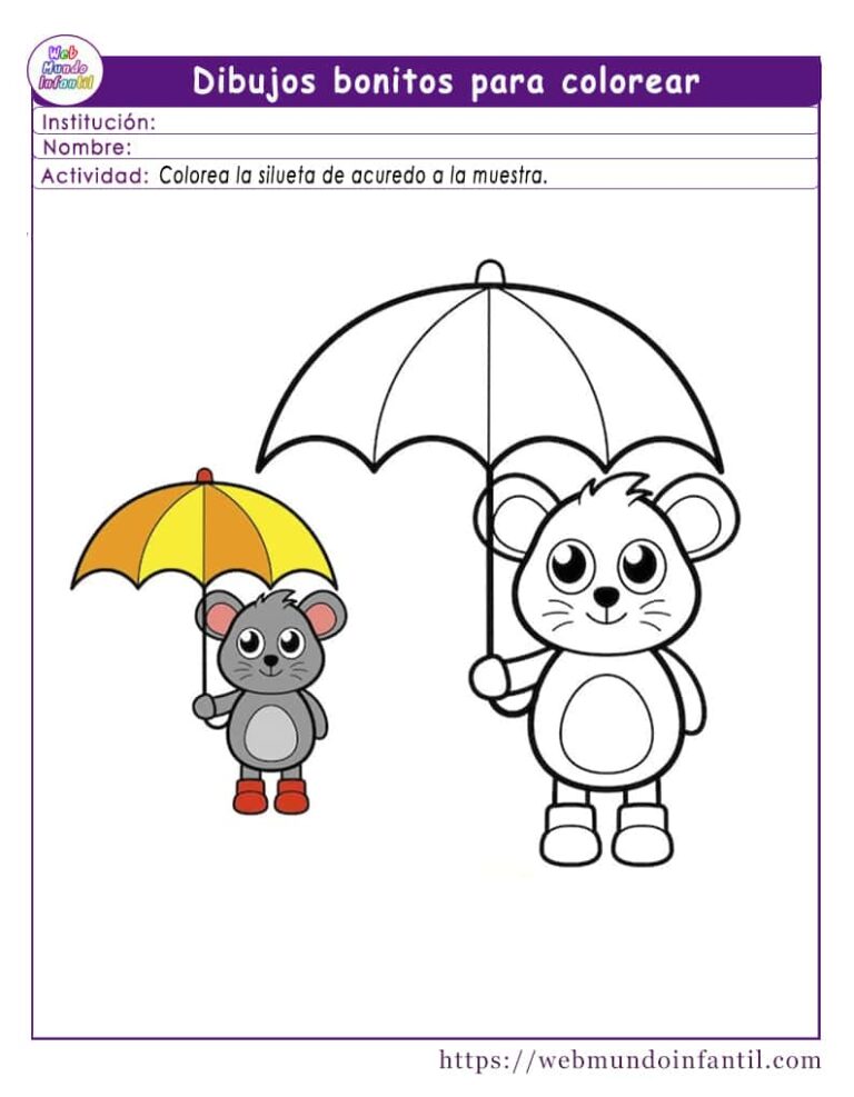 Dibujos bonitos para colorear Web Mundo Infantil