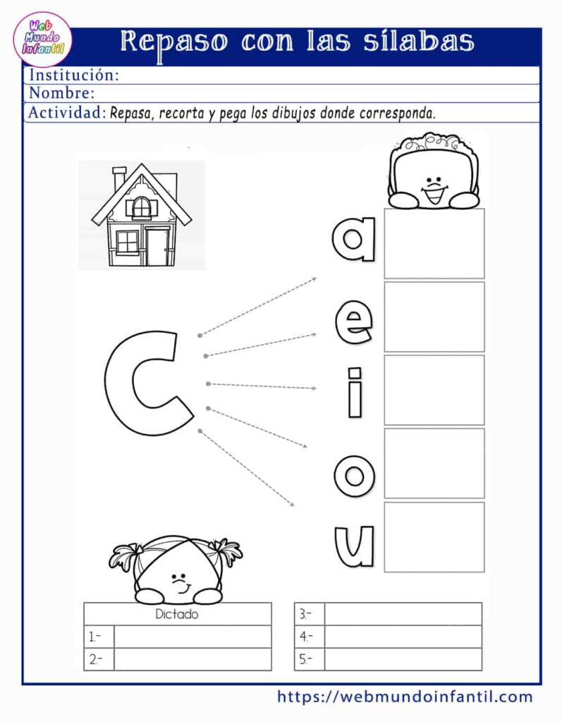 Actividades de sílabas para preescolar para imprimir