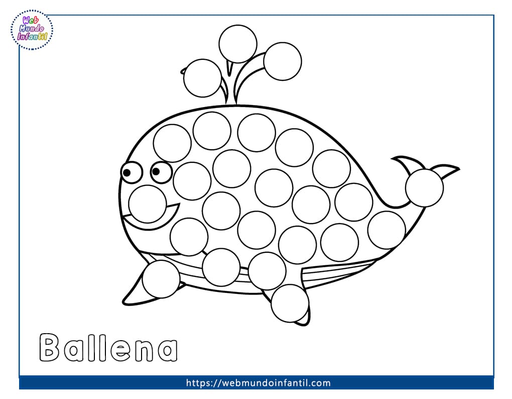 Animales marinos para colorear con Marcadores de puntos