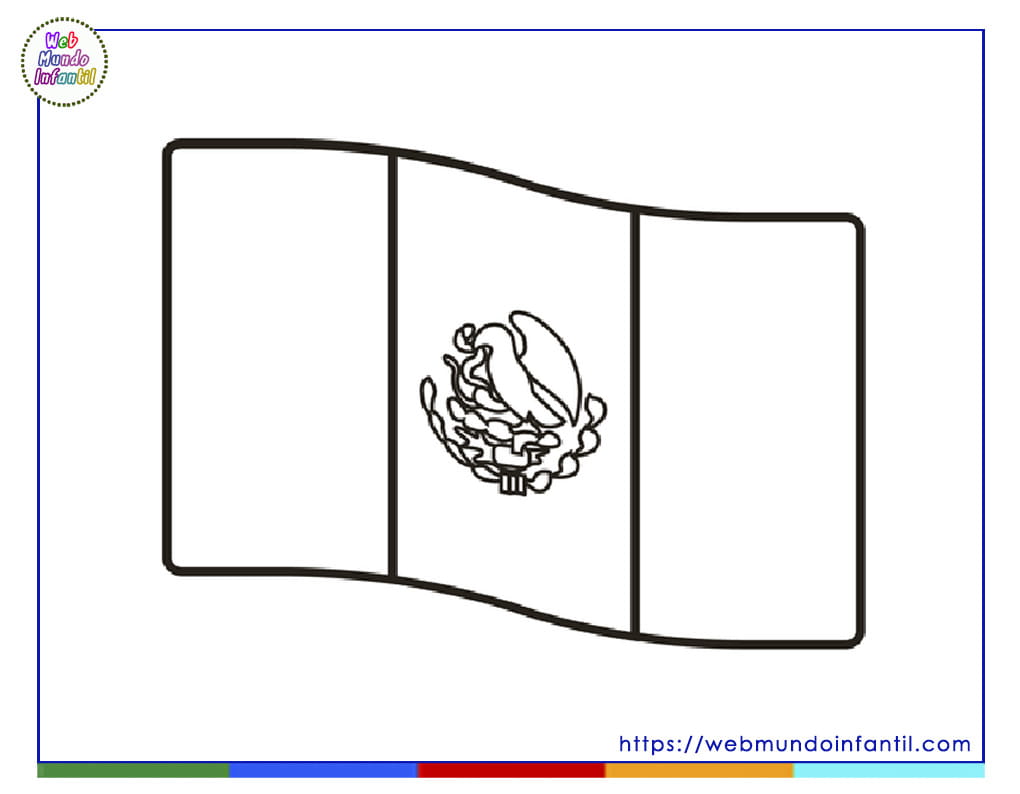 Bandera de México para colorear e imprimir en pdf