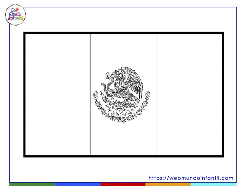 Bandera de México para colorear para niños de preescolar