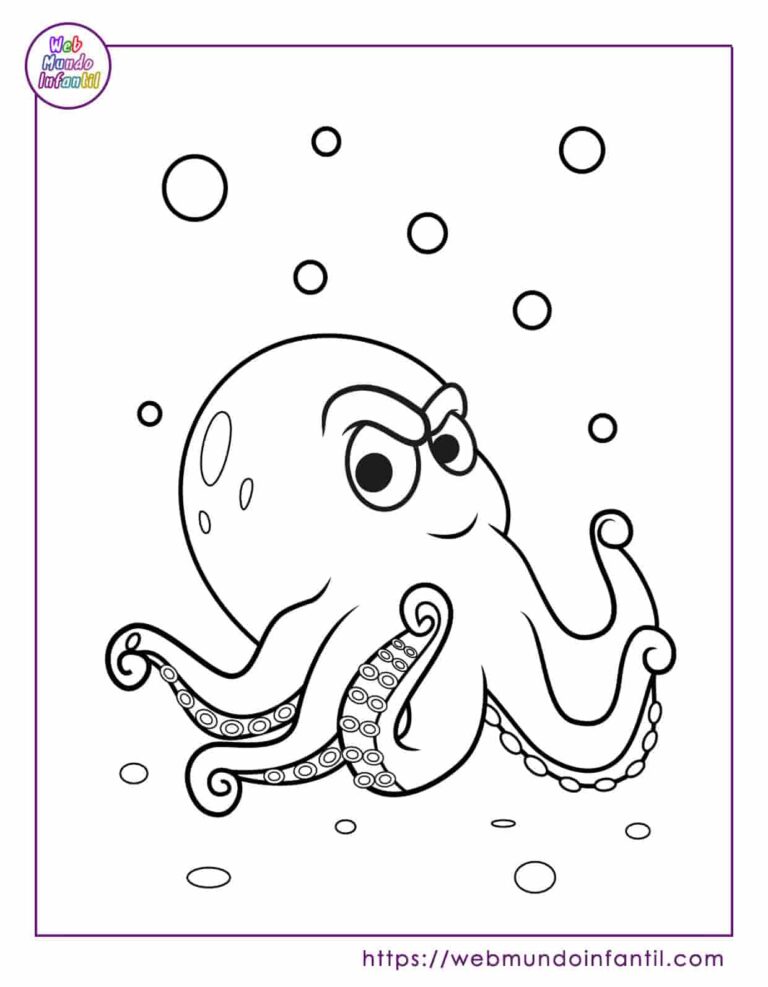 Dibujos de pulpos para colorear e imprimir