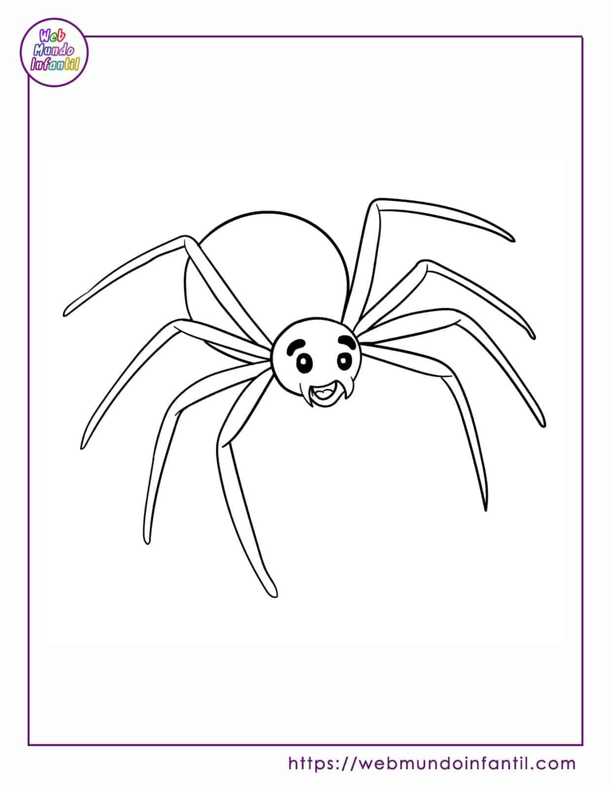 Dibujo de Divertido Dibujo de una Araña para colorear  Dibujos para  colorear imprimir gratis