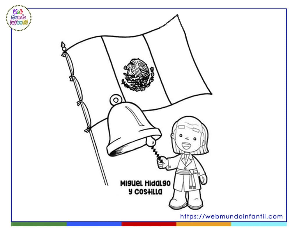 Dibujo de la bandera de México para colorear e imprimir