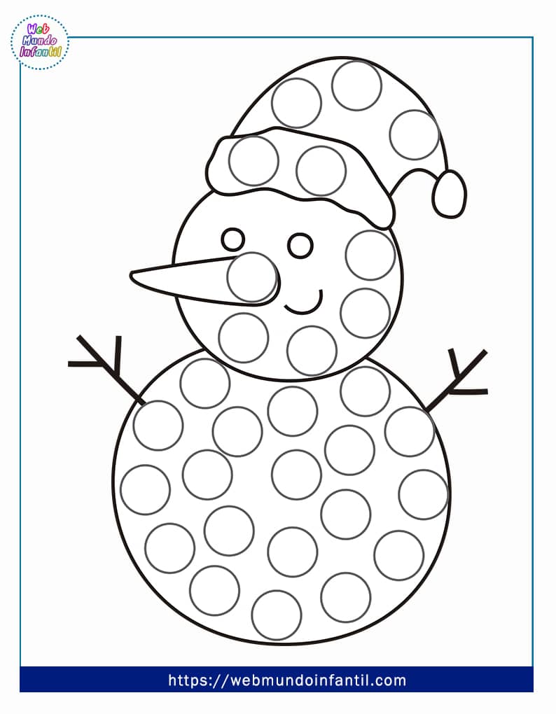 Dibujos de navidad para colorear con marcadores de puntos