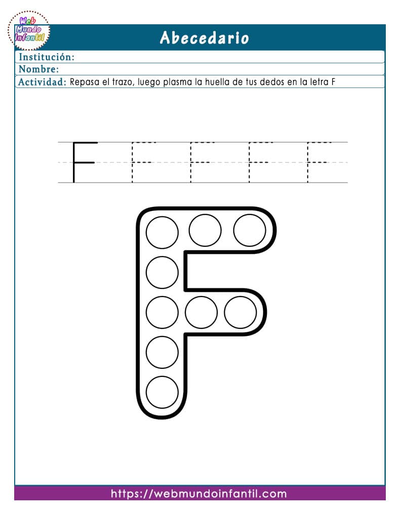 Ejercicios del abecedario para imprimir en pdf