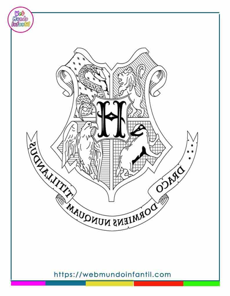 Escudo Harry Potter colorear