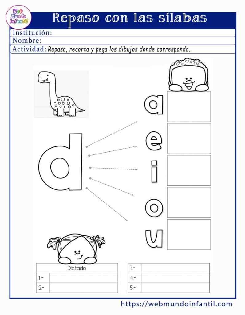 Fichas de sílabas para imprimir en pdf