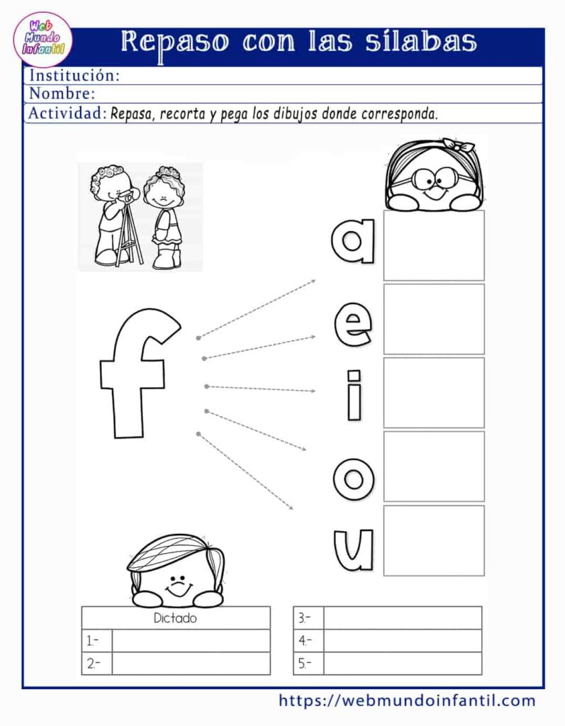 Imágenes de sílabas para imprimir