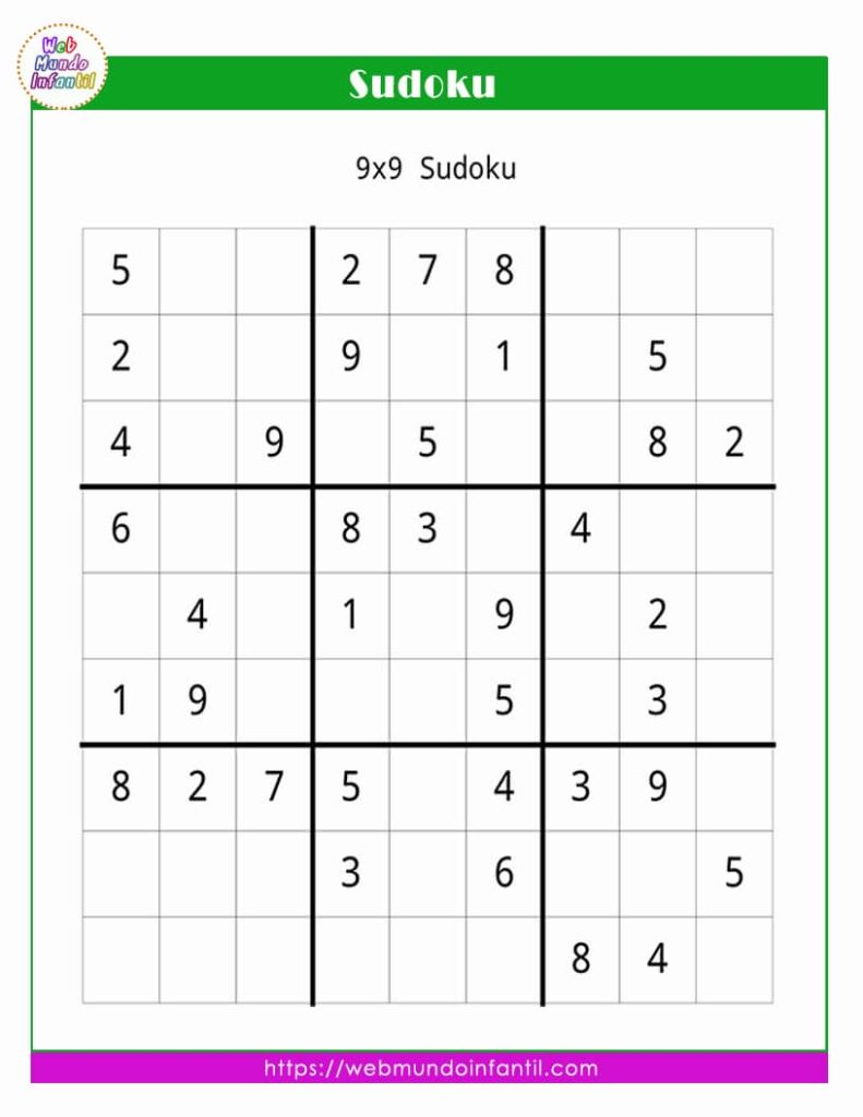 Juegos de sudoku para imprimir