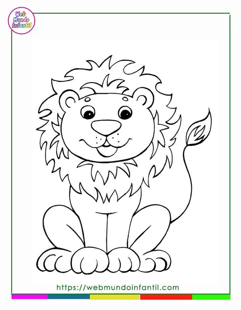 León para colorear e imprimir en pdf