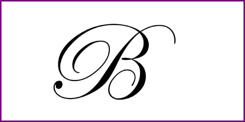Letra B cursiva mayúscula
