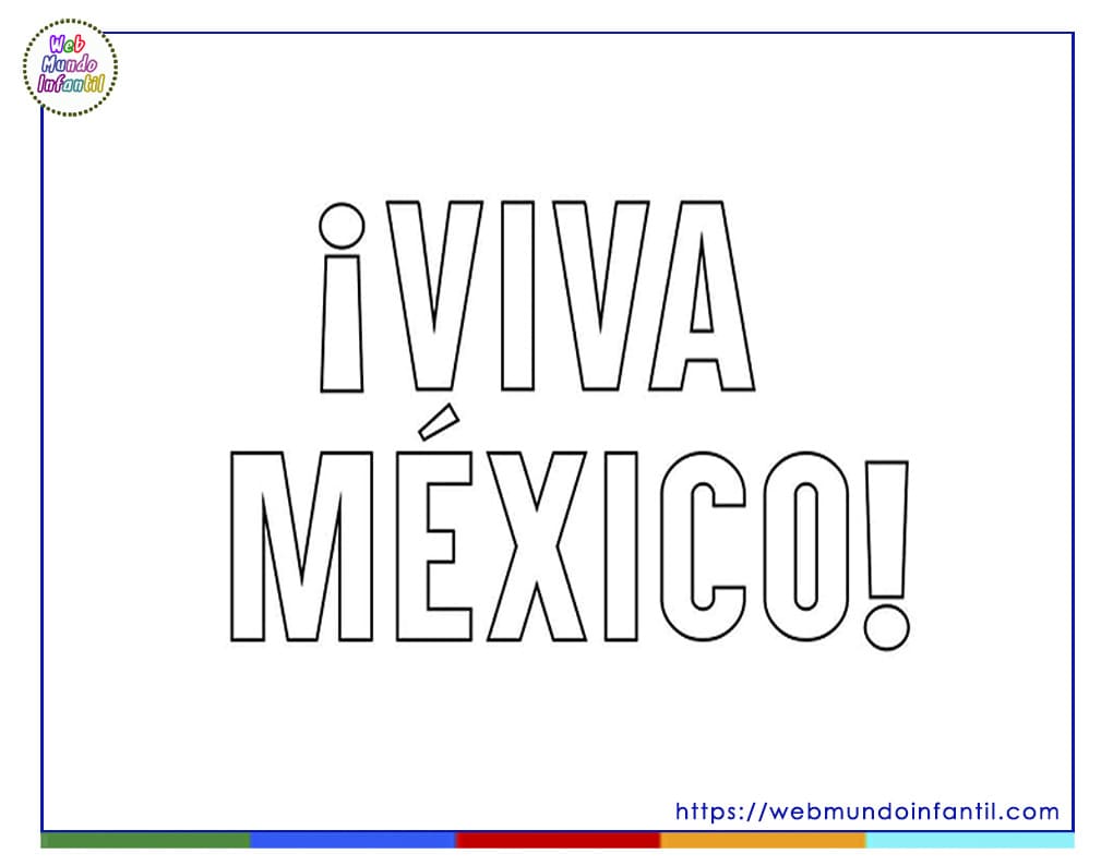 Letras de viva México para colorear