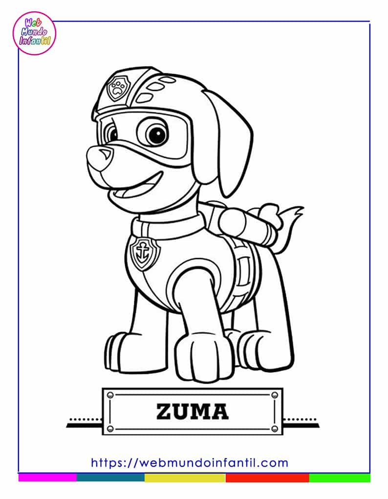 Patrulla canina para colorear Zuma