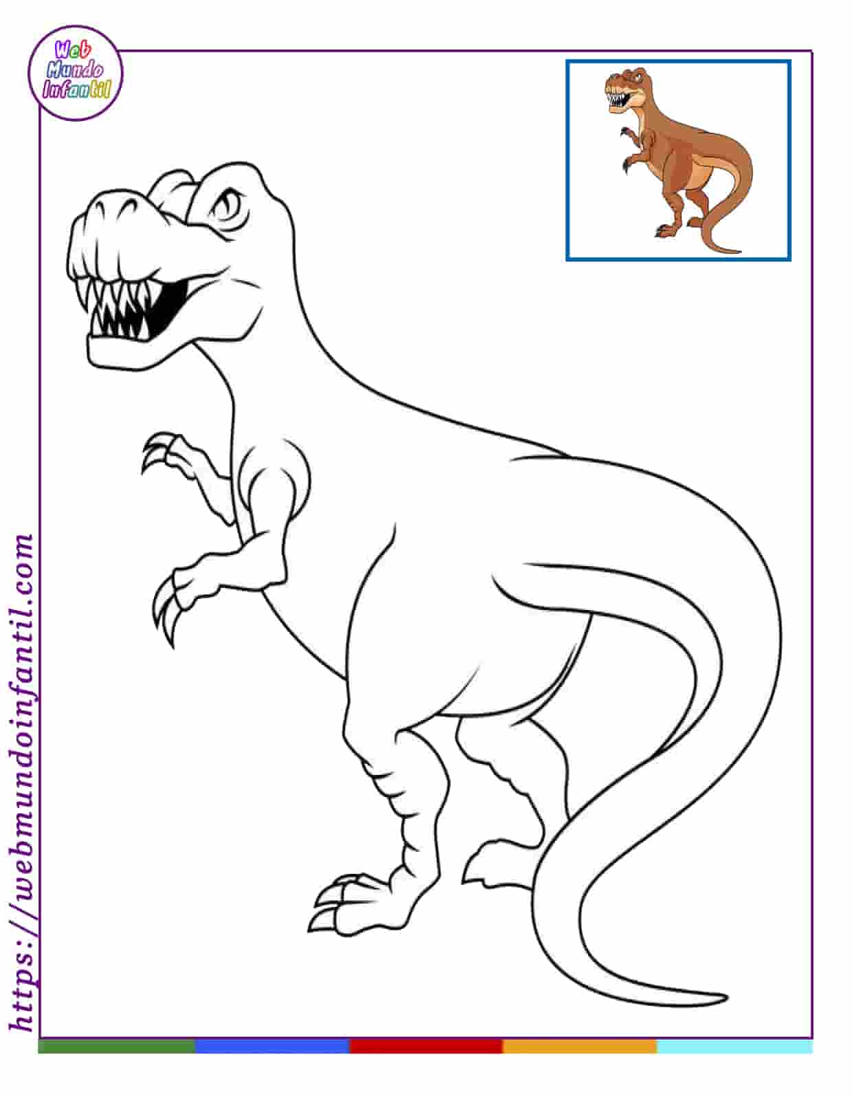 Dibujos de dinosaurios para colorear [Pintar e Imprimir en PDF]