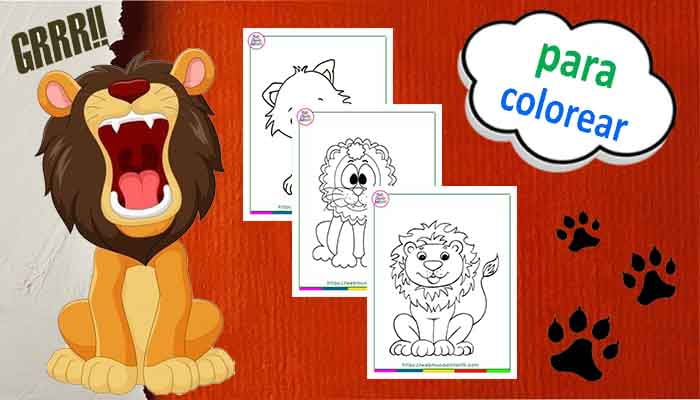 Dibujos de leones para colorear