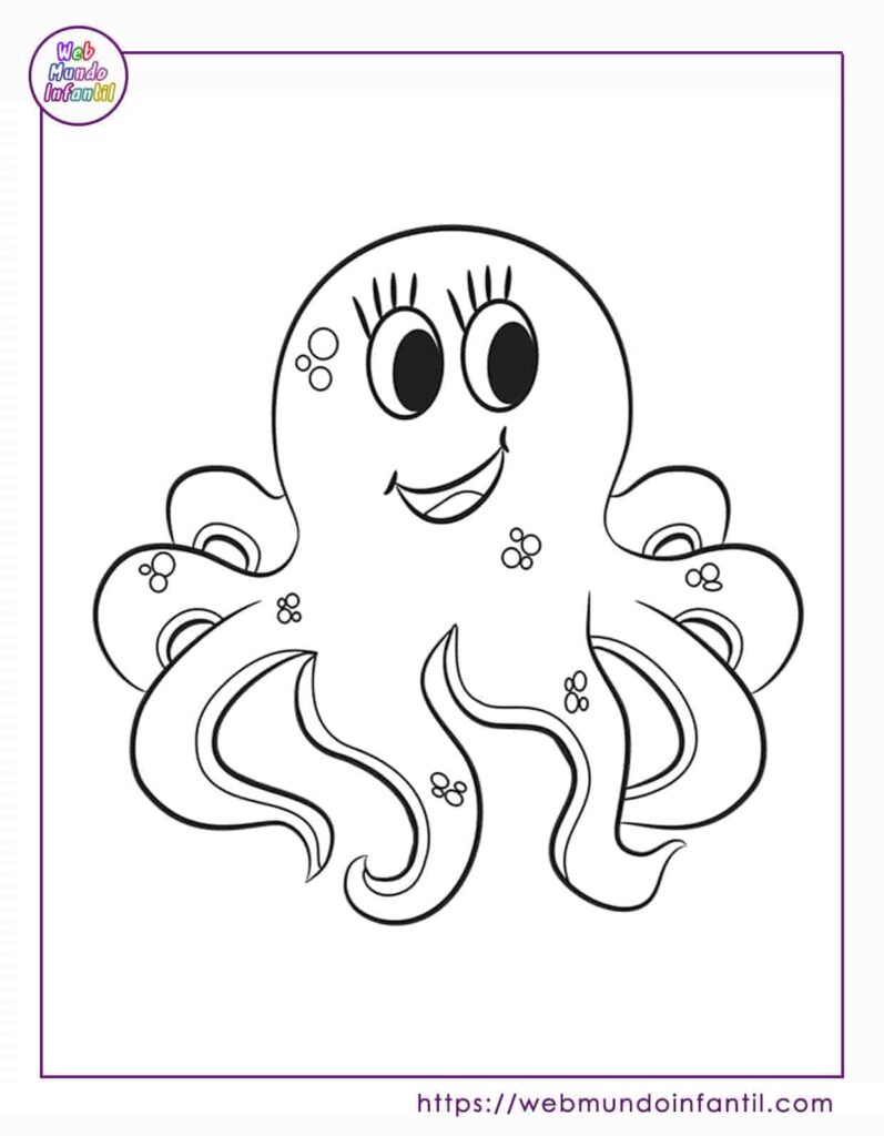 Pulpo animado para colorear