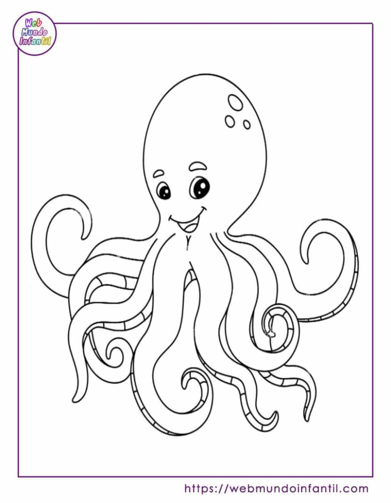 Pulpo para colorear con imágenes