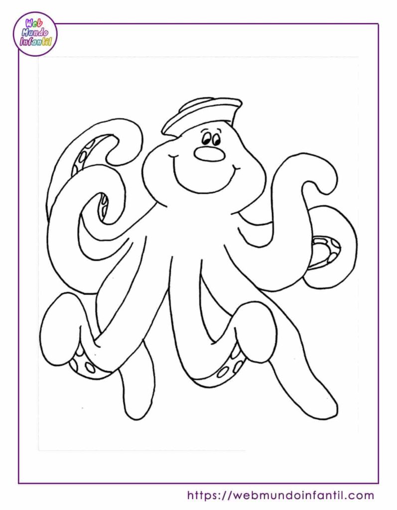 Pulpo para colorear para niños