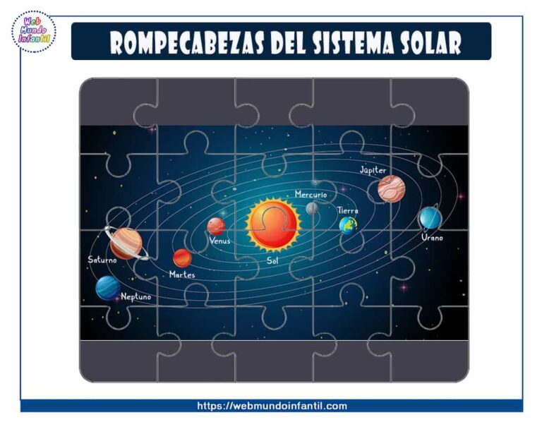 Rompecabezas del sistema solar para imprimir