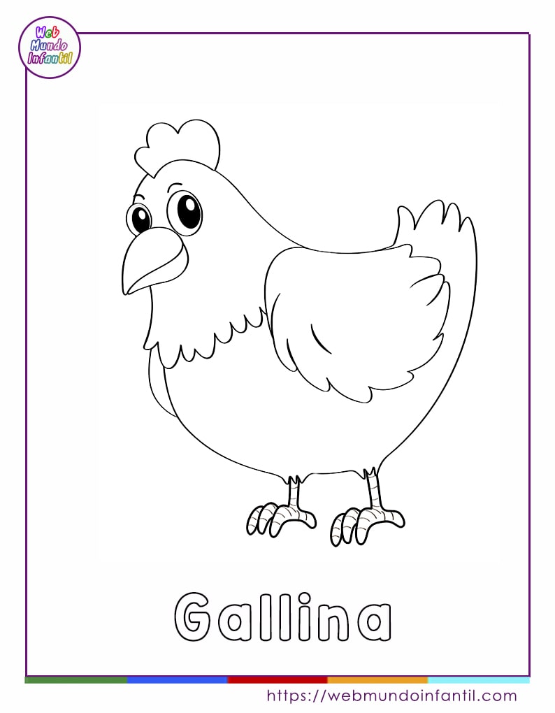 animales de la granja para colorear preescolar