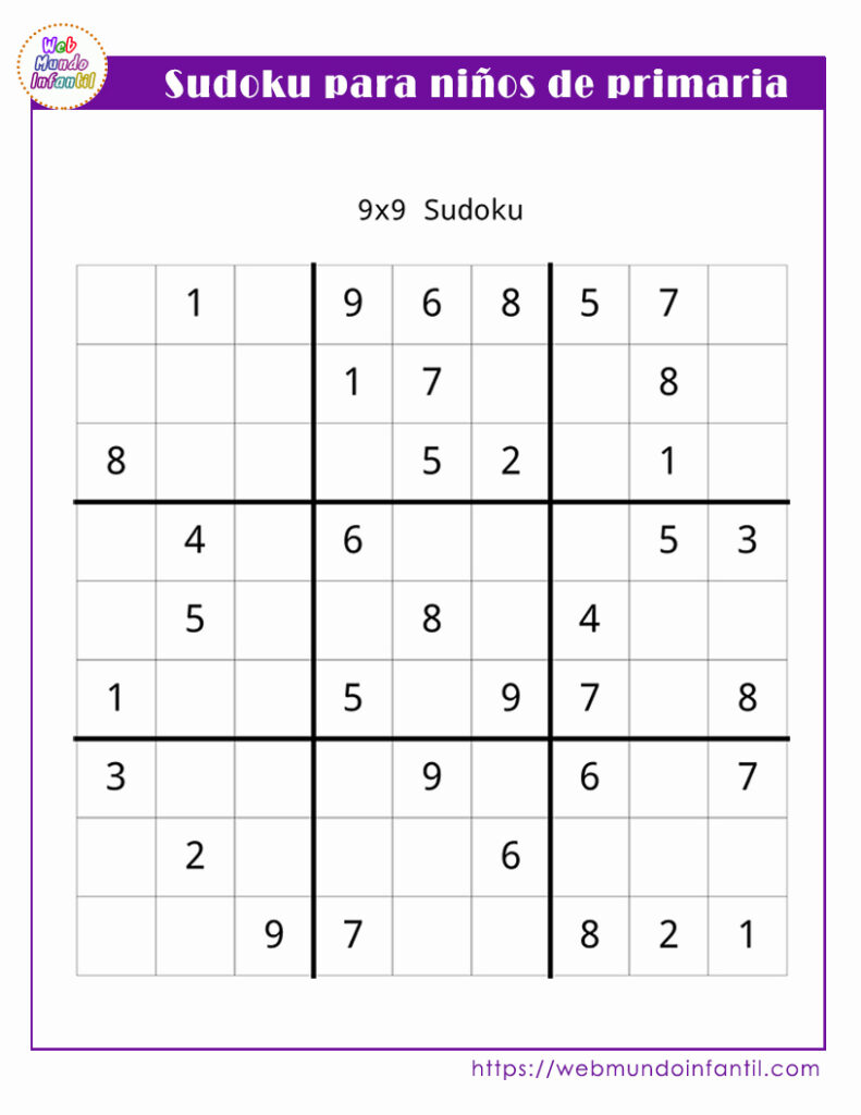 sudoku para niños de primero de primaria